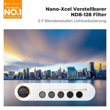 Variable ND Filter 55mm Slim ND8-128 Graufilter 3-7 Stop