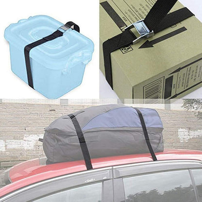 16 Spanngurte mit Klemmschloss – 2m, Schwarz, für Transport & Camping