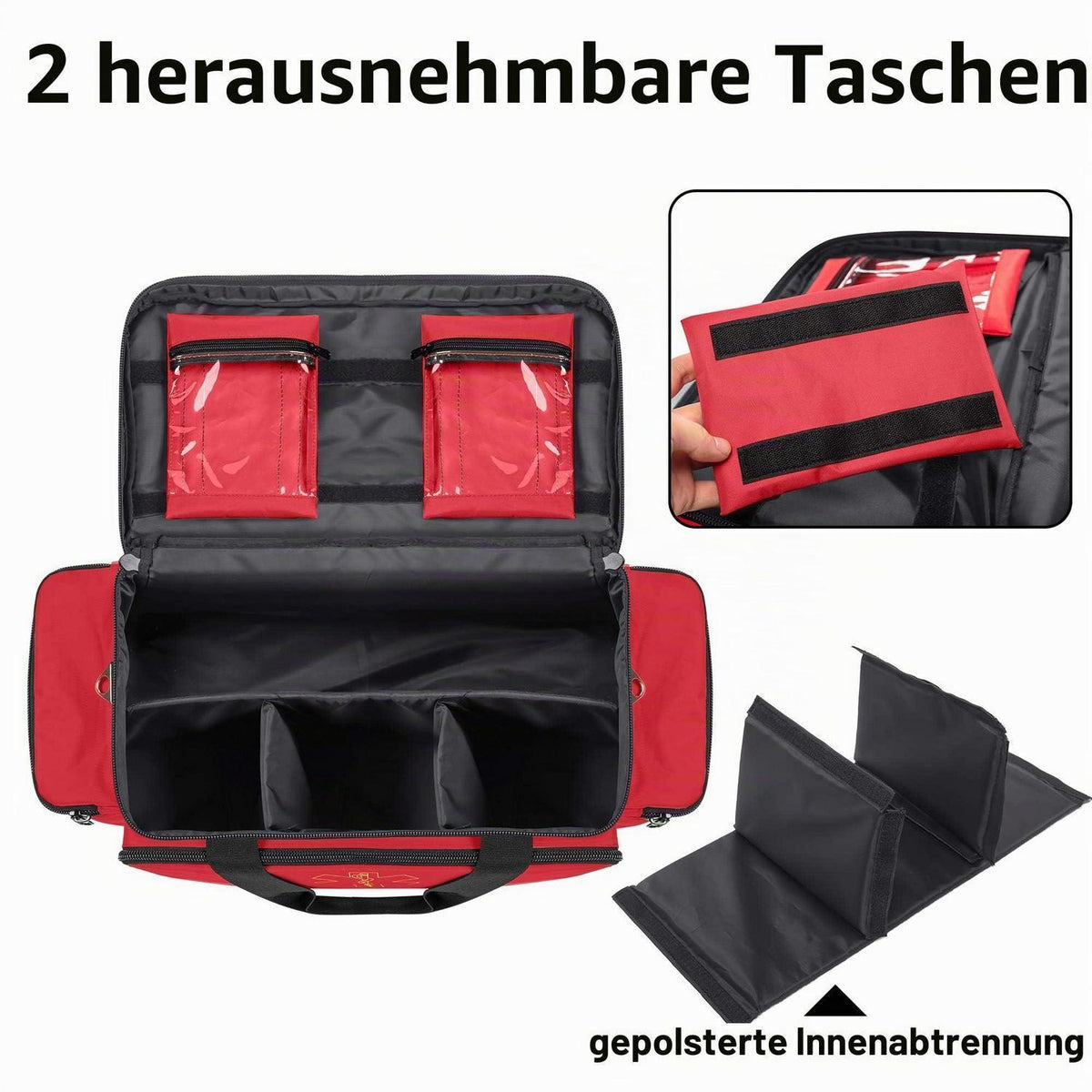 Professionelle Notfalltasche für Rettungskräfte – Rot