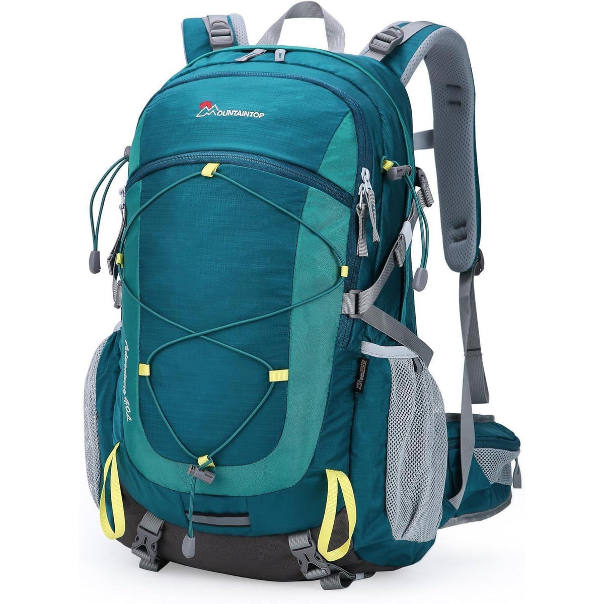 Trekkingrucksack 40L mit vielen Fächern, blaugrün