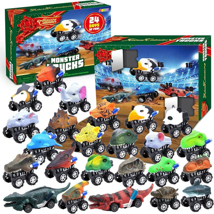 Adventskalender Kinder mit 24 Monster Truck Spielzeugen