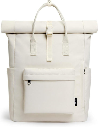 Wasserdichter Laptop Rucksack Rolltop Daypack Beige