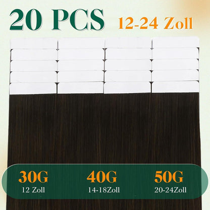 Echthaar Tape Extensions Blond Ombre 50cm