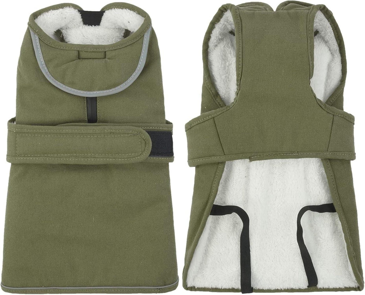 Hundemantel Winterjacke Warm Reflektierend Wasserdicht Grün