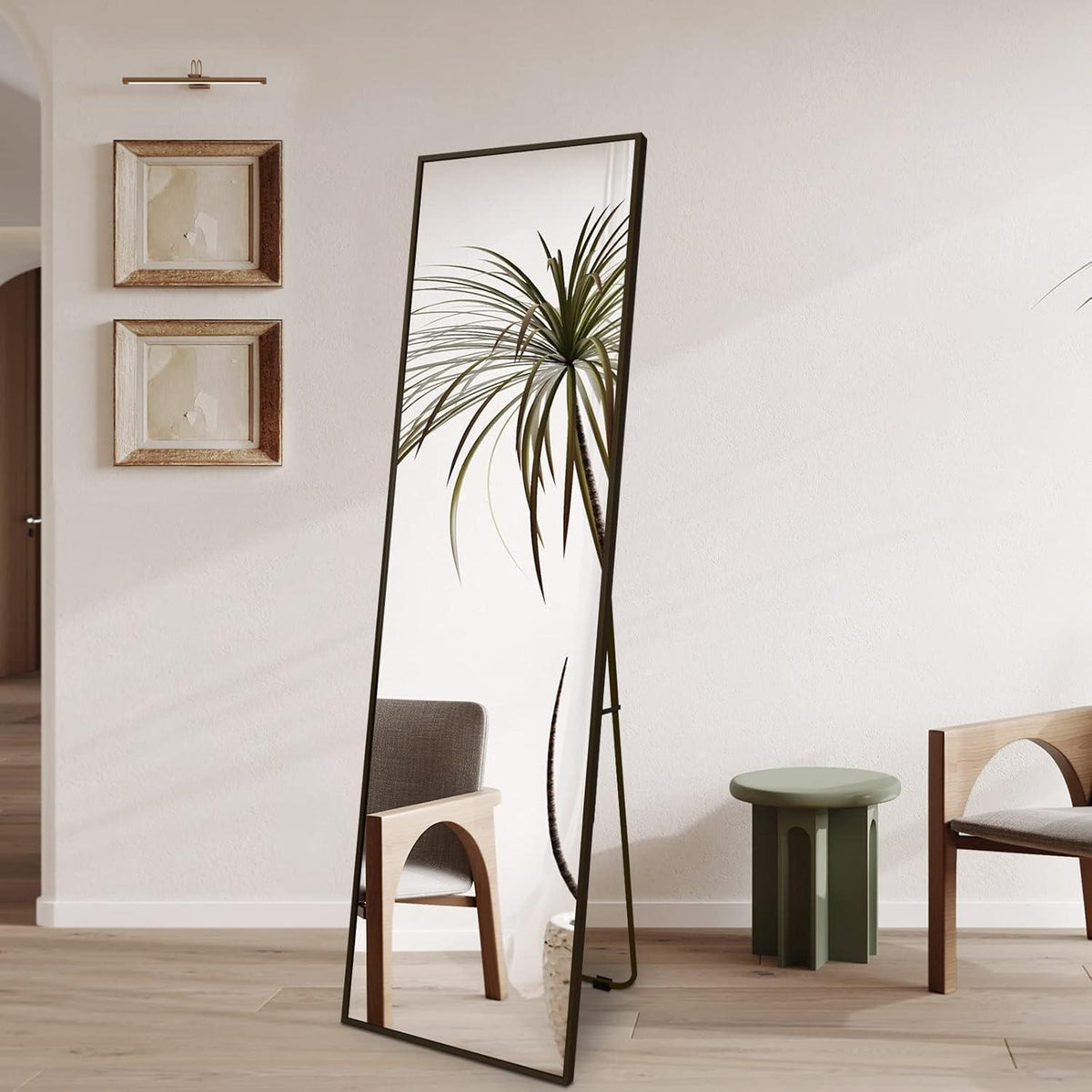 Ganzkörperspiegel 140x40cm – Freistehend, Hängend, Schwarz