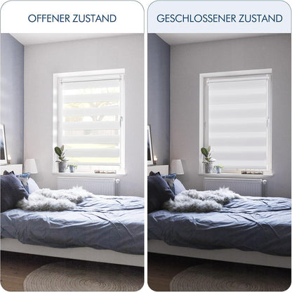 Doppelrollo Klemmfix Rollos für Fenster ohne Bohren 80x130cm
