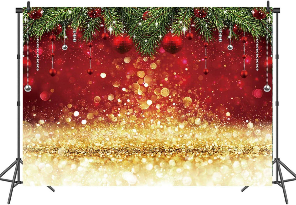 Weihnachten Fotografie Vinyl Hintergrund Sparkle Red Xmas Party