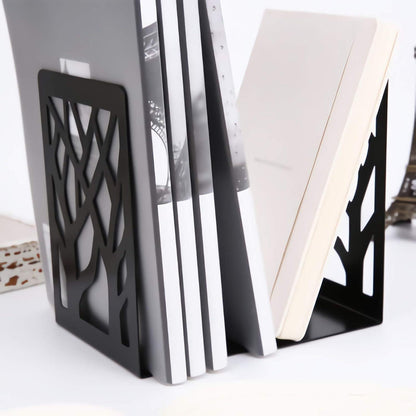 Schwarze Eisen-Buchstützen 4er Set Baumdesign Anti-Rutsch
