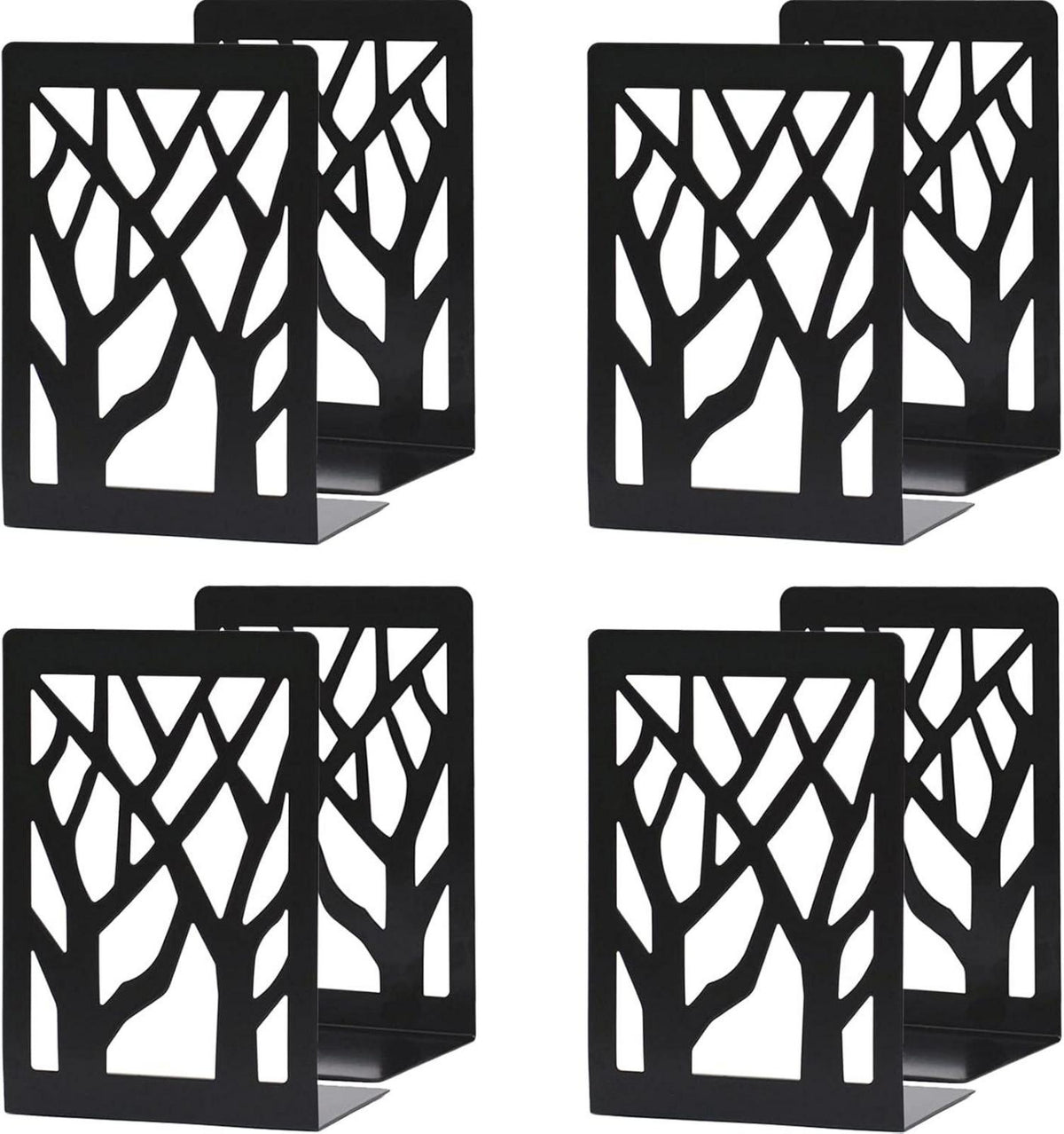 Eisen Buchstütze Set 4 Stk. für Regal Bücher Halter Schwarz