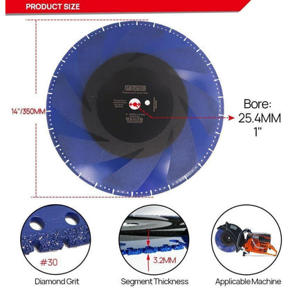 Diamant-Trennscheibe 350mm Allzweck für Stahlbeton, Metall & mehr