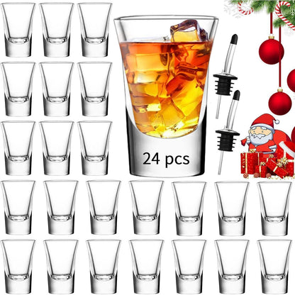 24er Schnapsgläser Set 35ml transparent schwerem Boden