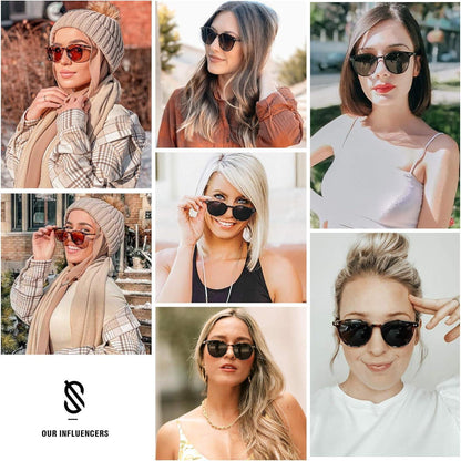 Polarisierte Runde Sonnenbrille Damen Herren UV400 Kristall Rosa Verspiegelt