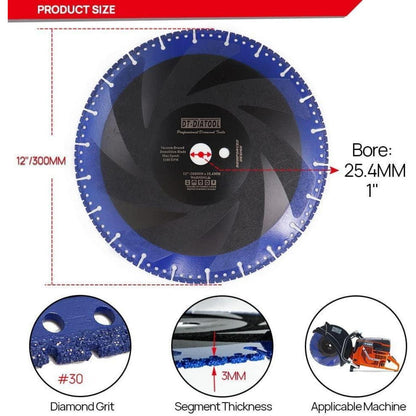 Diamant-Trennscheiben 300mm für Stahlbeton, Metall, PVC (2 Stück)