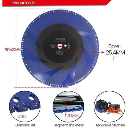 Diamant-Trennscheiben 400mm Allzweck für Stahlbeton, Metall, PVC