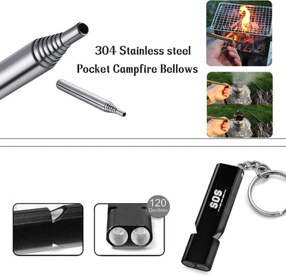 PSKOOK Survival Fire Starter Kit Premium Magnesium Ferrocium Rod