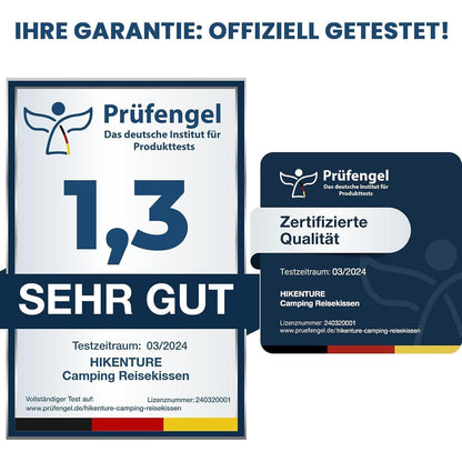 Aufblasbares Reisekissen mit abnehmbarem Bezug, Grün