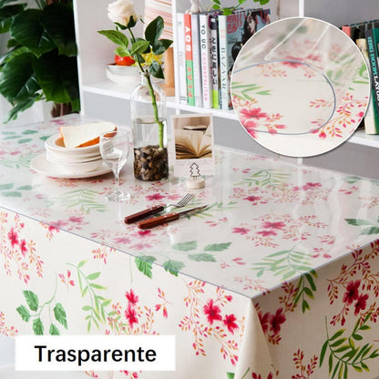 PVC Tischdecke Transparent Rechteck 90x200cm - 2mm Dicke