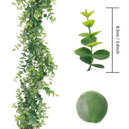 Eukalyptus Girlande 2er Set | Künstliche Pflanzen Deko 2x1,8m
