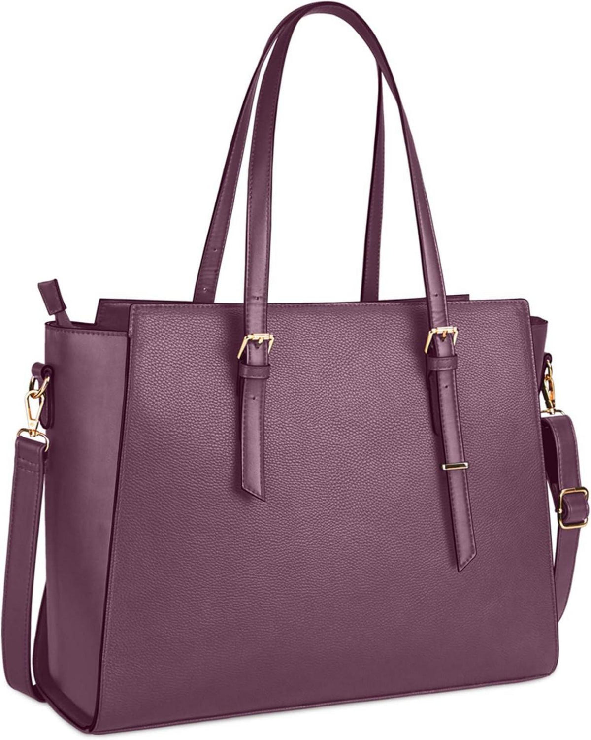Handtasche Damen Schwarz Groß Leder Laptop Umhängetasche 15.6 Zoll