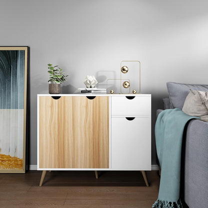 Weißes Sideboard mit Schubladen – 90x30x74 cm