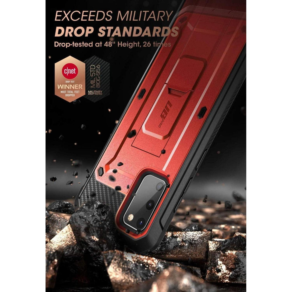 Outdoor Hülle für Samsung Galaxy S20 FE 5G mit Holster Rot