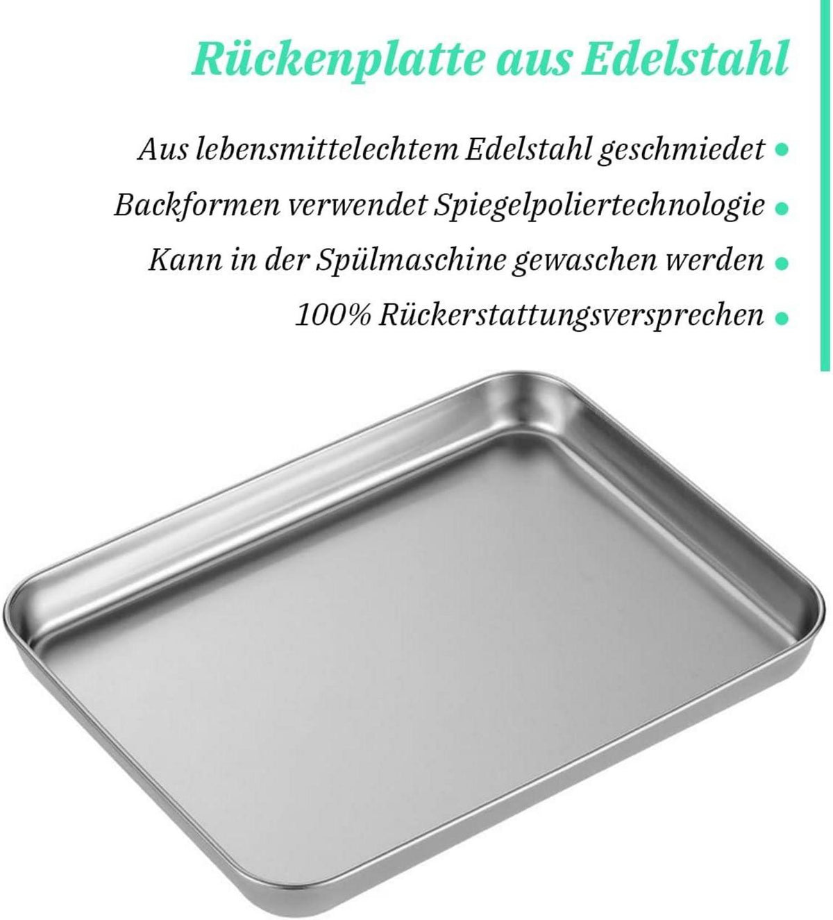 Backblech aus Edelstahl für Geschirrspüler, 25*30cm, Silber