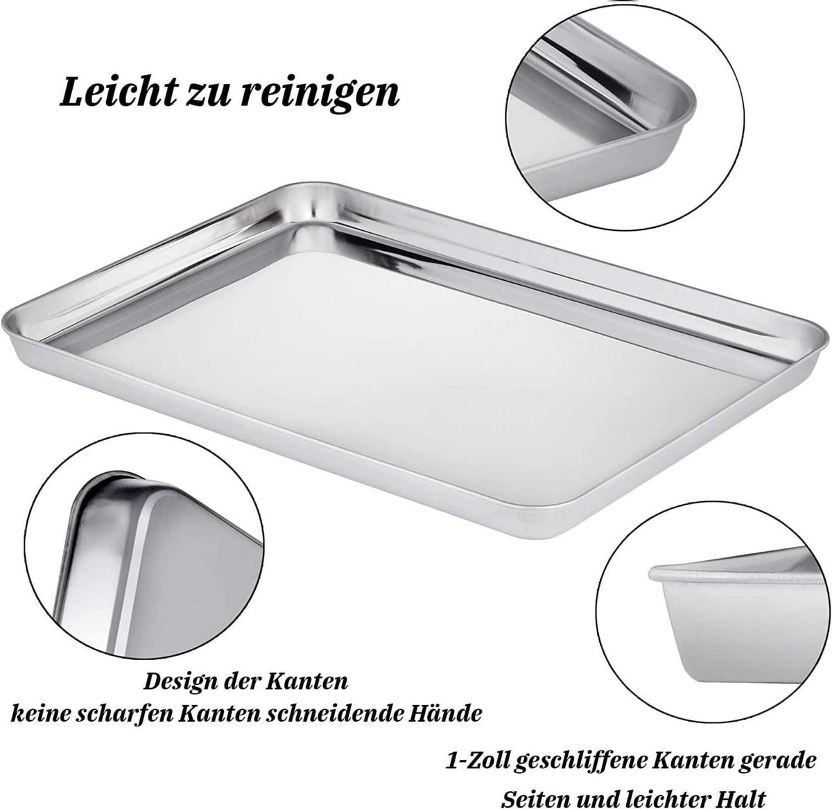 Edelstahl Backblech Rechteckig 25*30cm Spülmaschinenfest