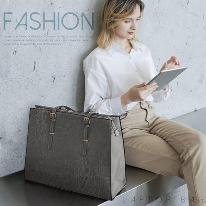 Damen Handtasche Shopper Groß Elegant 15.6 Zoll Laptop Umhängetasche