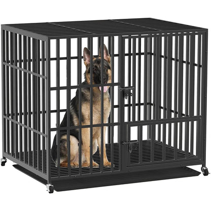 XXL Hundekäfig Metall – Transportbox für große Hunde mit 3 Türen