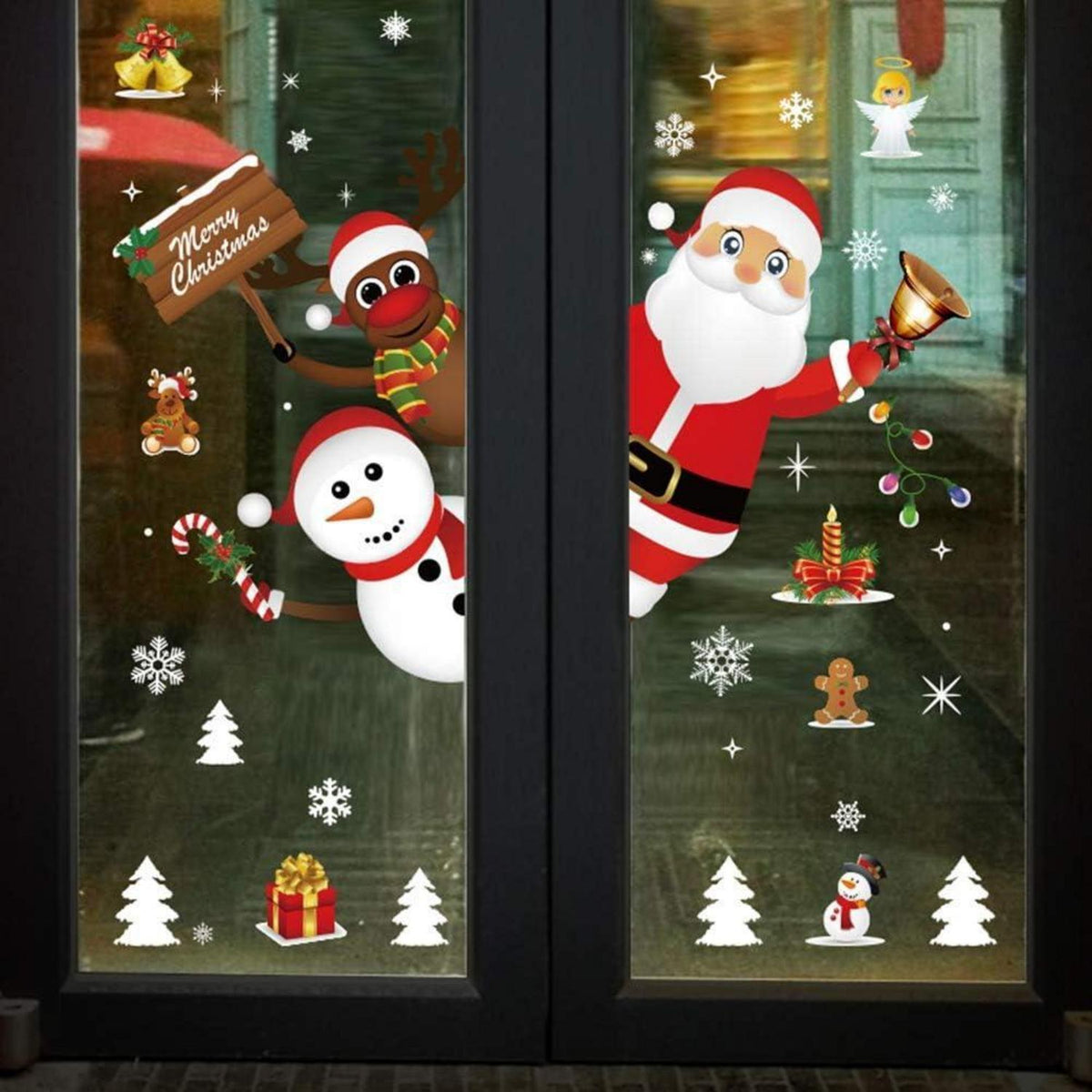 Weihnachtsfenster Aufkleber – Abnehmbar & Dekorativ
