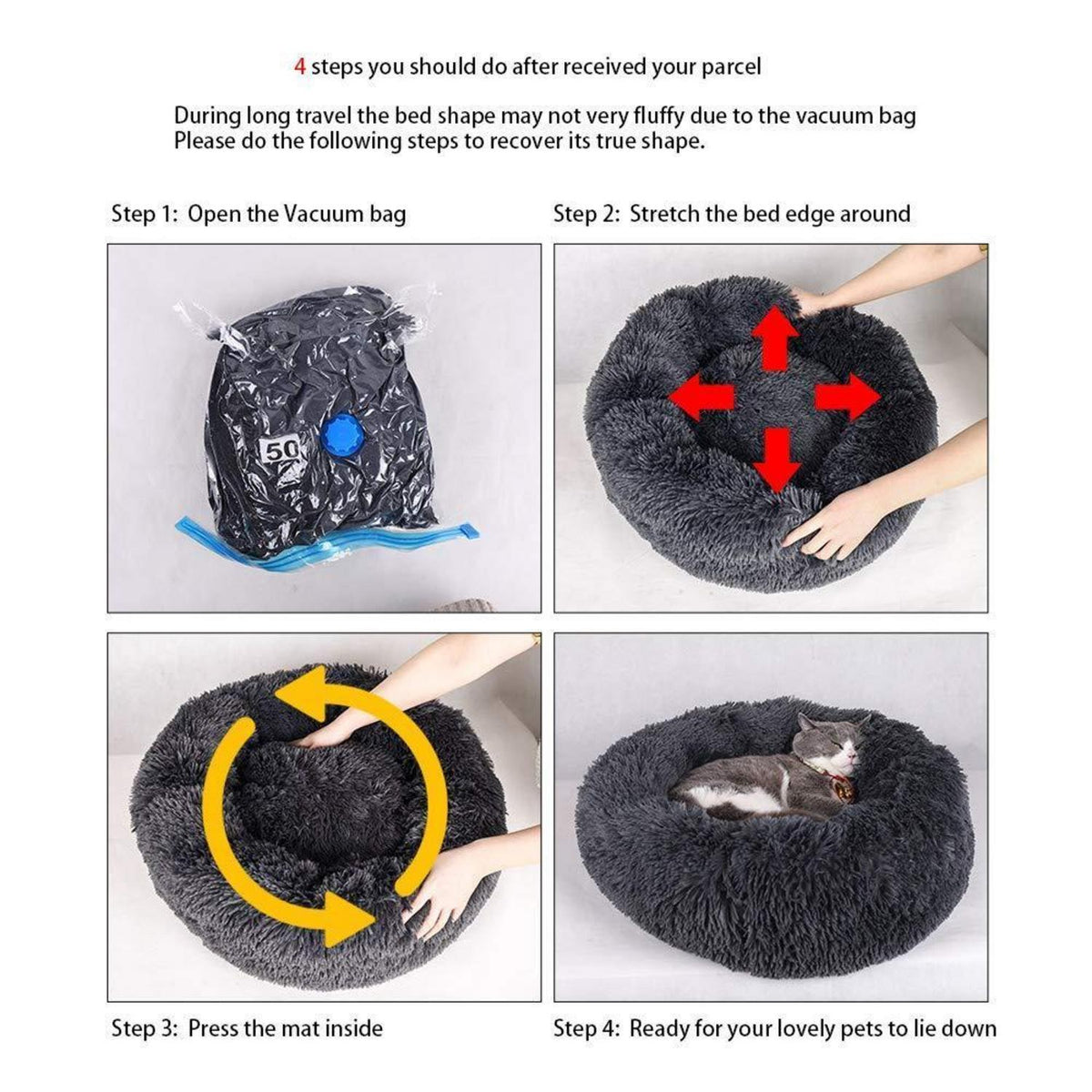 Flauschiges Hundebett Deluxe – Rundes Kuschelbett für Große Hunde