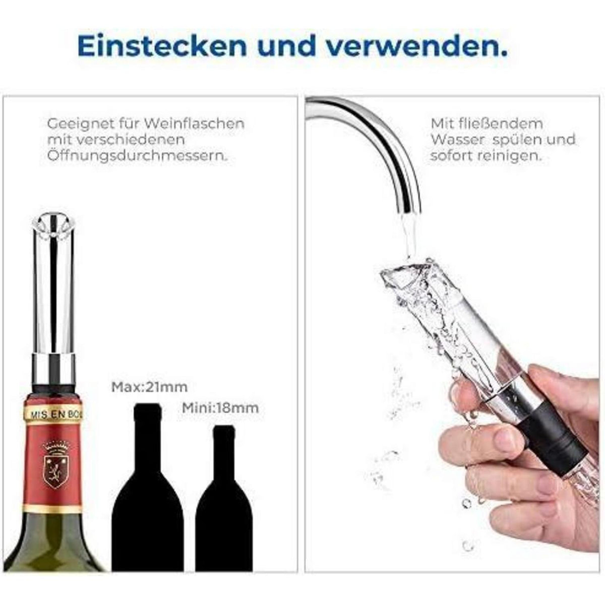 Wein Dekanter mit Tropfschutz & schneller Belüftung