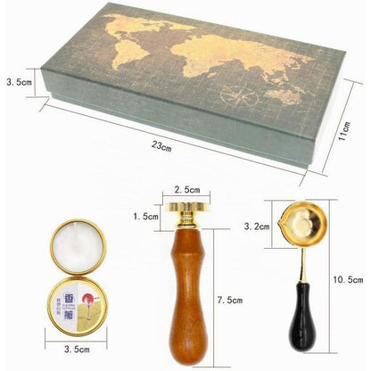Wachssiegel Stempel Set mit Wachsperlen & Zubehör