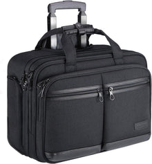 Rollender Business Trolley für 17,3 Zoll Laptop mit RFID Schwarz