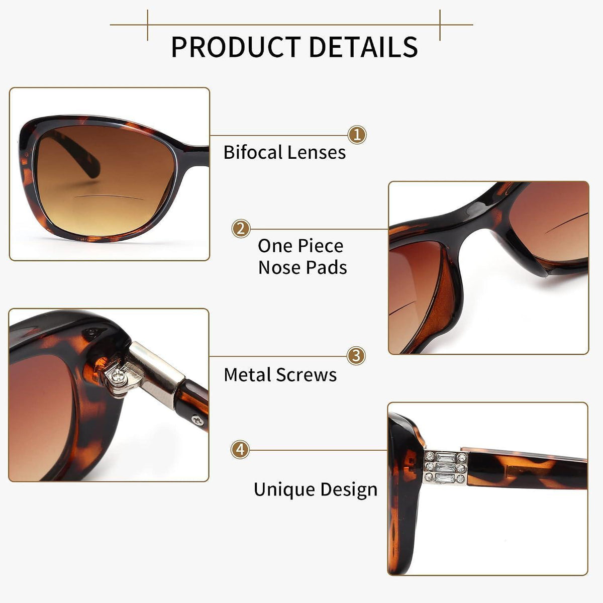 Bifokale Damen Sonnenbrille – Lesebrille mit UV-Schutz