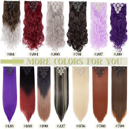 Welliges Haarverlängerung Set – 8-teilig, Blond, 43cm