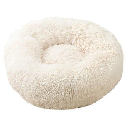 Rundes Hundebett Plüsch 120CM Beige – Weiches Kuschelkissen