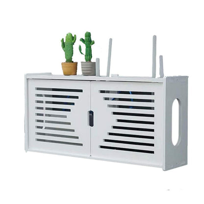 Wandregal für Router mit Kabelmanagement, Weiß
