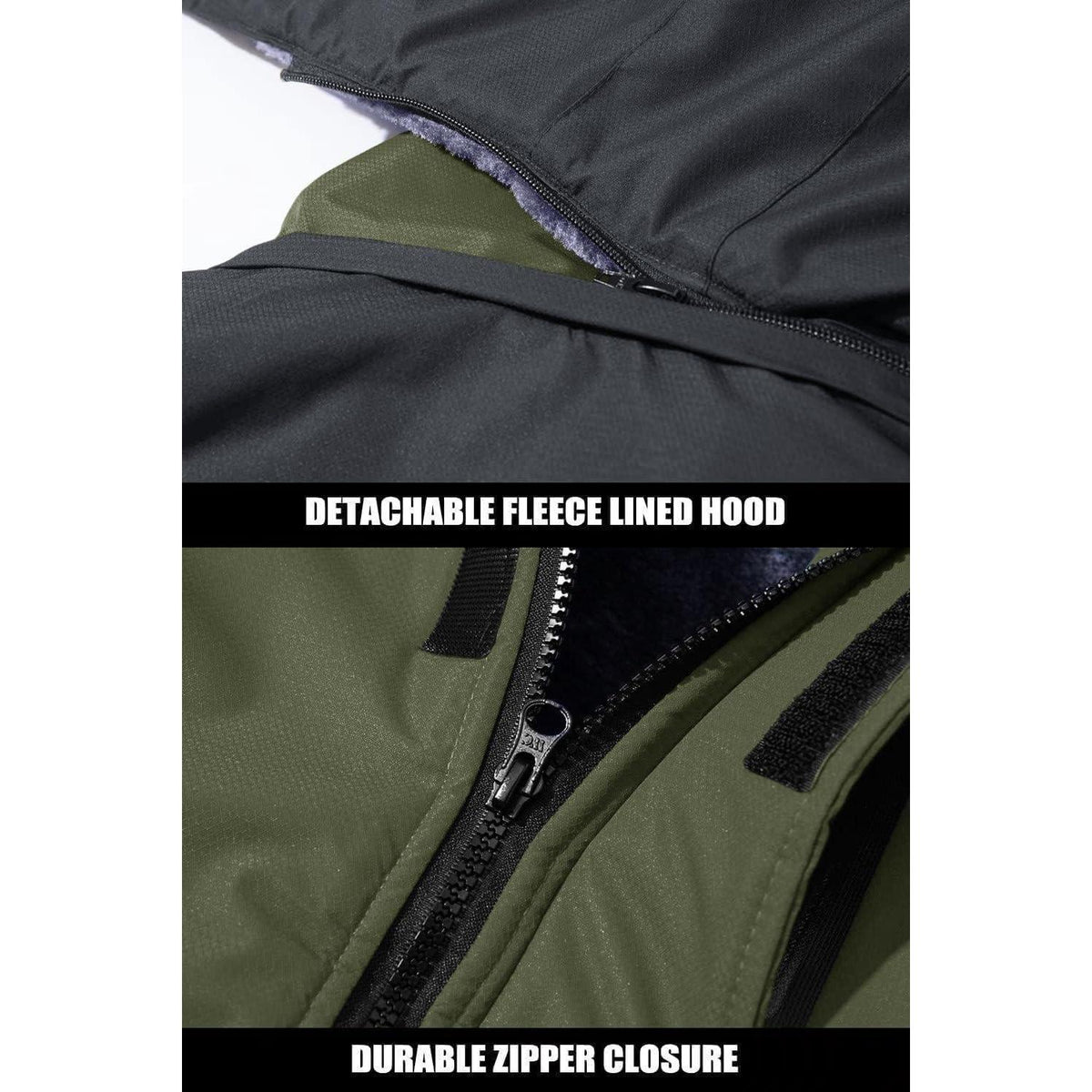 Winterjacke Herren Warm Gefüttert Wasserdicht Skijacke Armeegrün XXL