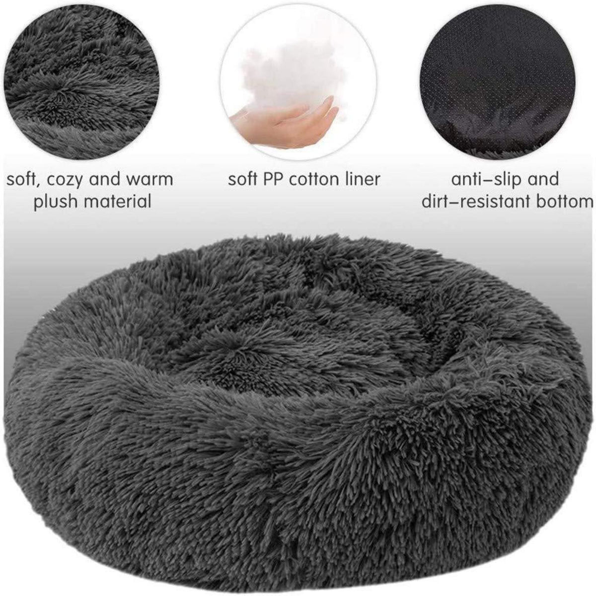 Rundes Hundebett Plüsch 110cm Grün – Weiches Kuschelkissen