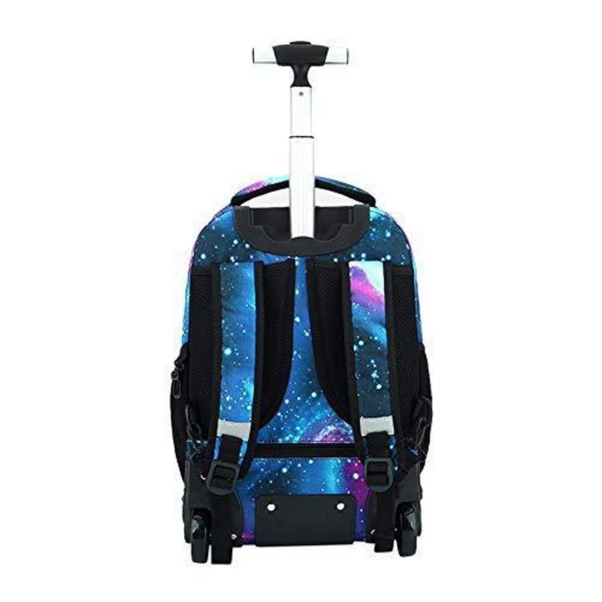 Trolley Rucksack Schulranzen mit Rollen – Sternenhimmel Grün