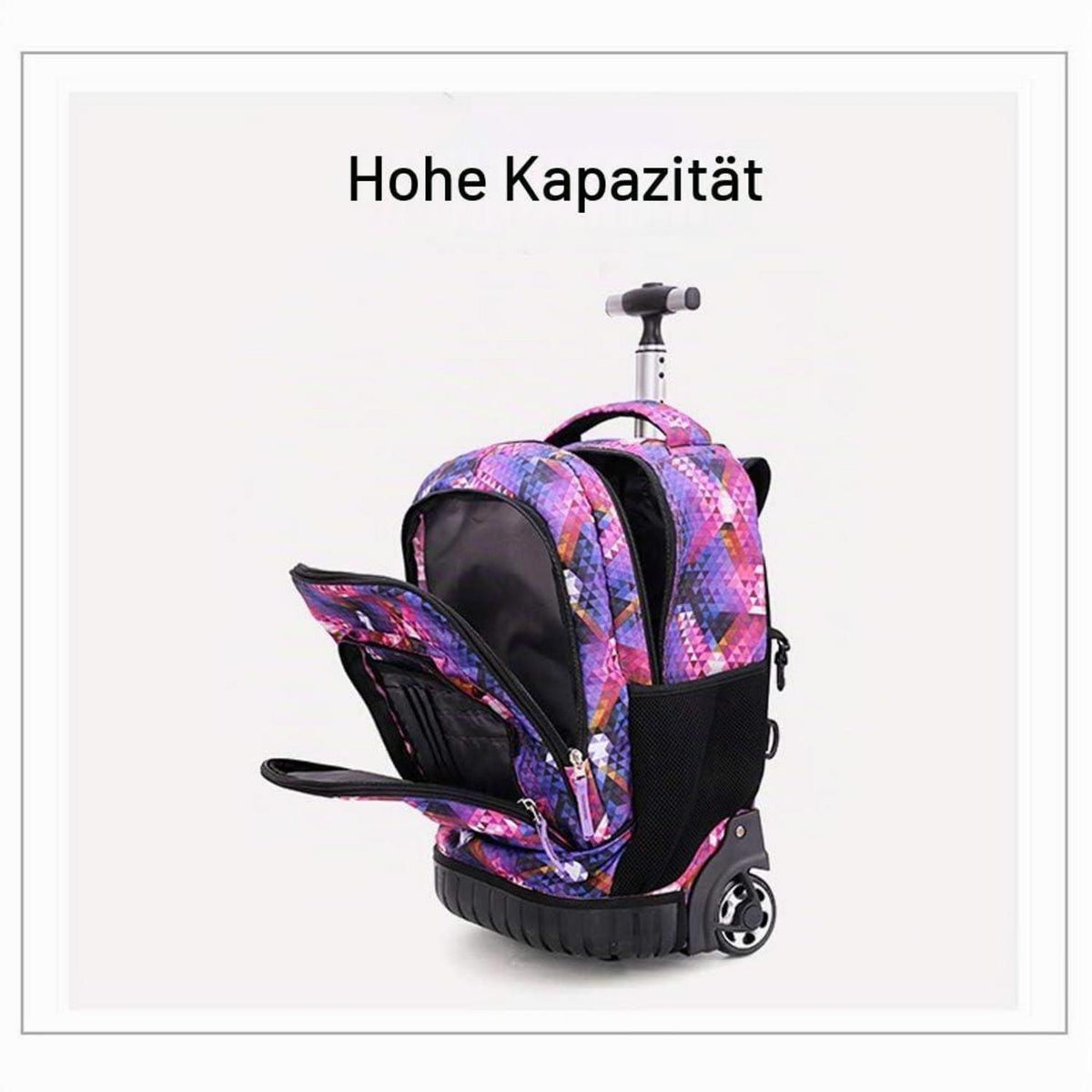 Kinder Trolley Rucksack mit Rollen – Blau, Große Kapazität