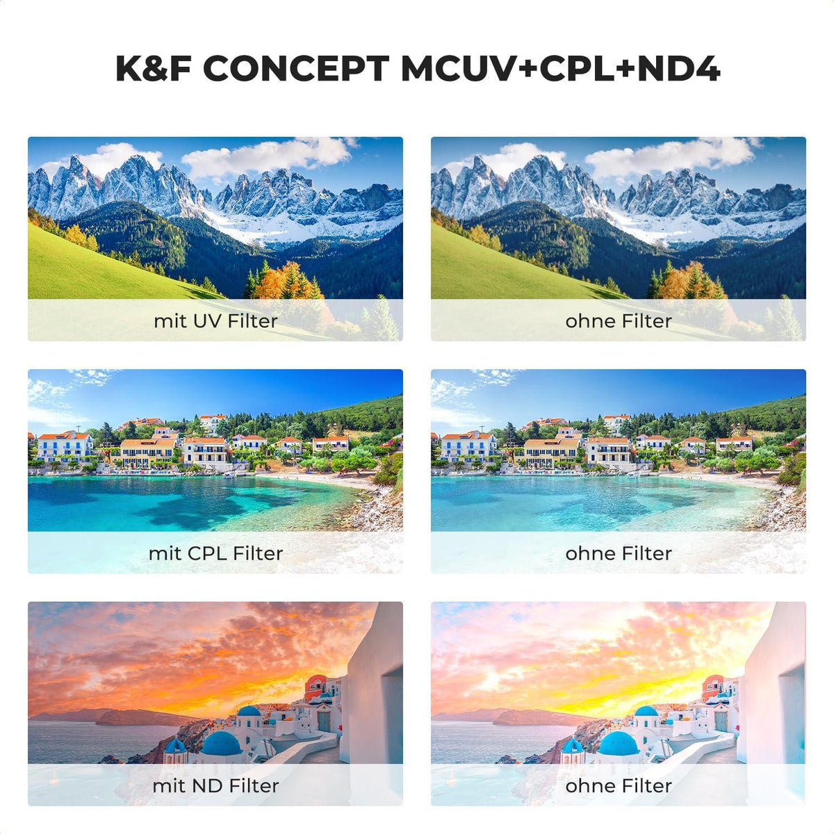 67mm Filter Set UV CPL ND4 für Weitwinkeloptik