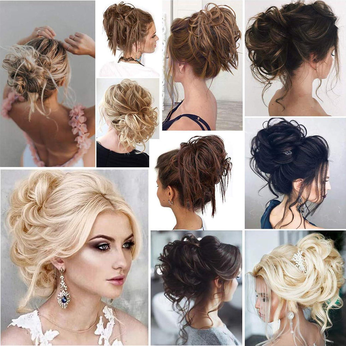 Struppiger Dutt Haarteil dunkelbraun – Hochsteckfrisur
