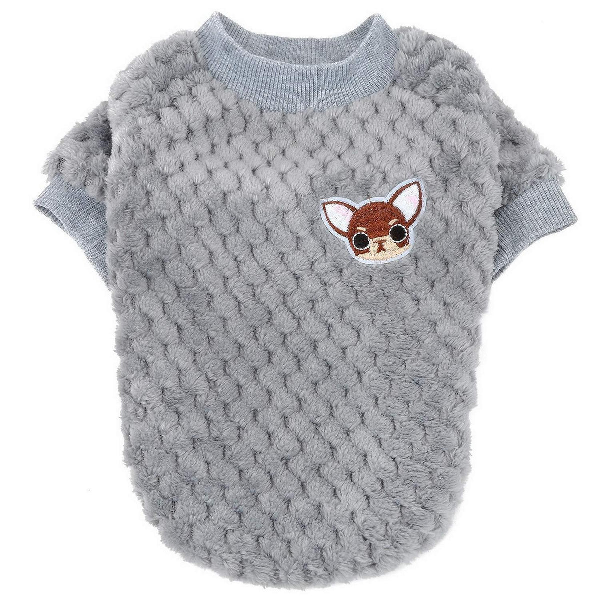 Hundepullover Fleece Wintermantel Grau XL