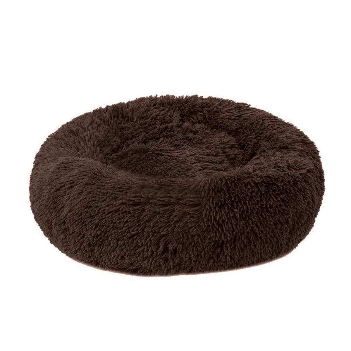 Hundebett Donut Braun 110cm – Weiches Plüschkissen für Große Hunde