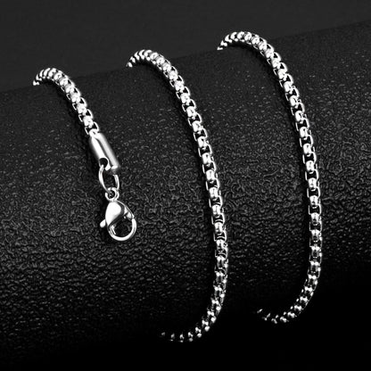 Edelstahl Seilketten Halskette für Damen und Herren, 2mm Breite, 80cm Länge