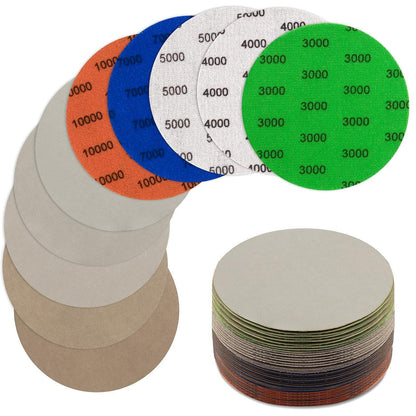 Schleifpapier Klett 125mm 25er Set Körnung 3000-10000 Nass/Trocken