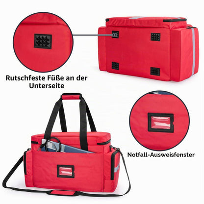 Trunab Notfalltasche Rot mit Trennwänden & Rutschfestem Boden