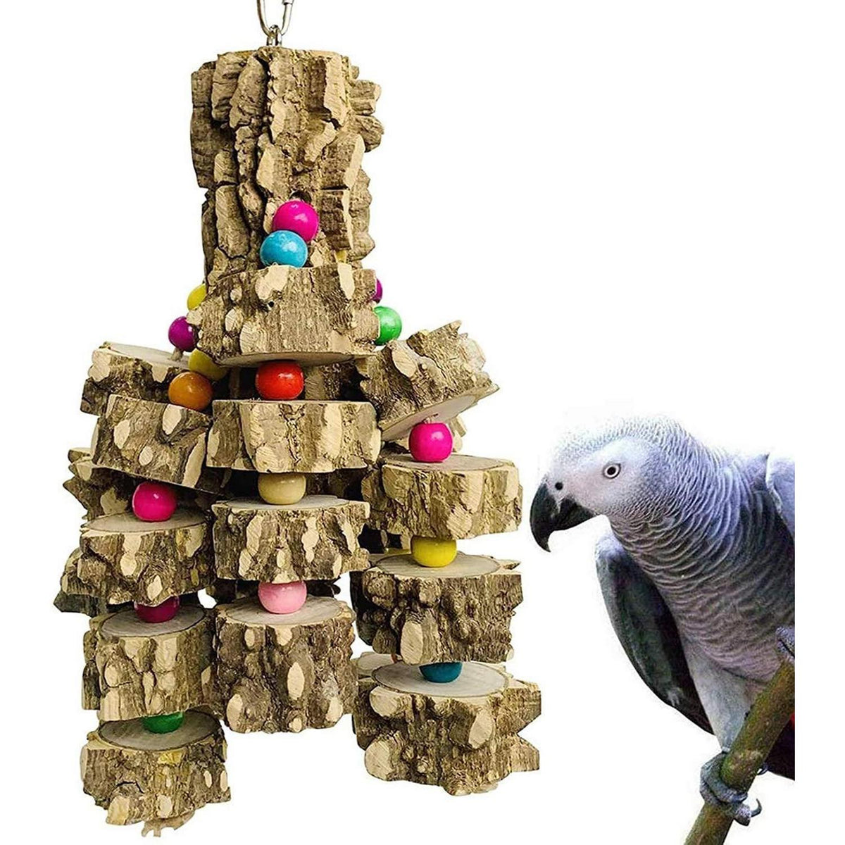 Papageienspielzeug aus Naturholz – Reiß- & Kaublöcke für Vögel